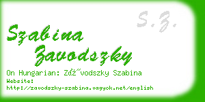 szabina zavodszky business card